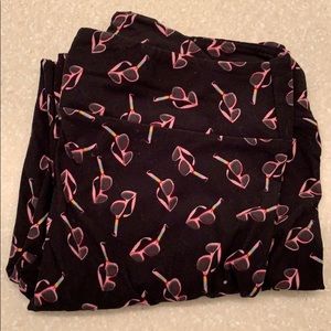 Lularoe Pink Sunglasses Leggings Size TC